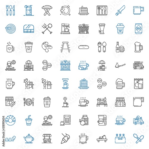 cafe icons set
