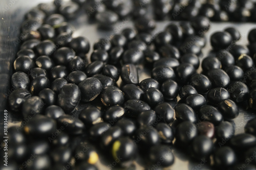 Close-up of black beans Close-up of black beans