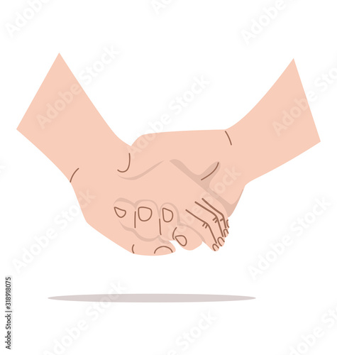 human hands holding together vector