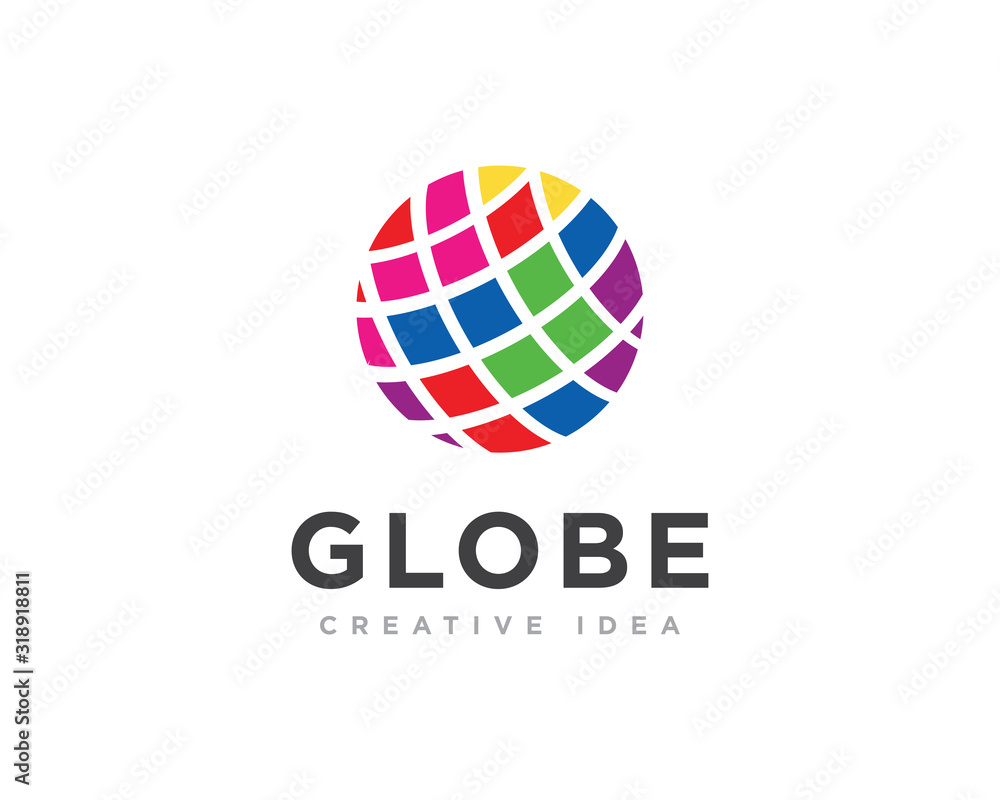 Globe Technology Logo Design Vector