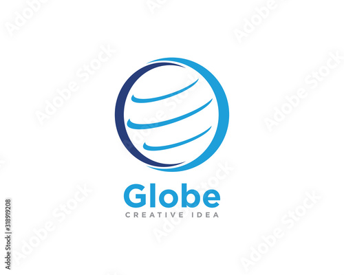 Globe Technology Logo Design Vector