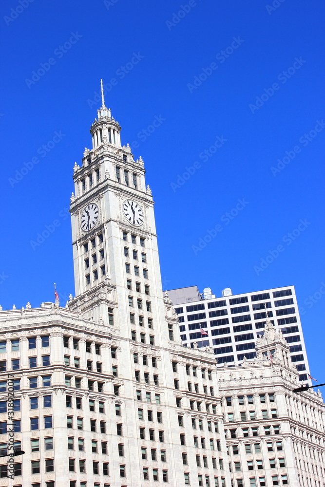 Das historische Wrigley Building in Chicago (USA)