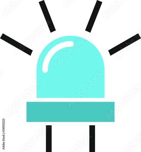 LED, flat icon, Vector illustration
