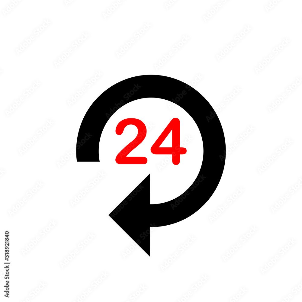 24 hours technical support help icon, computer service support