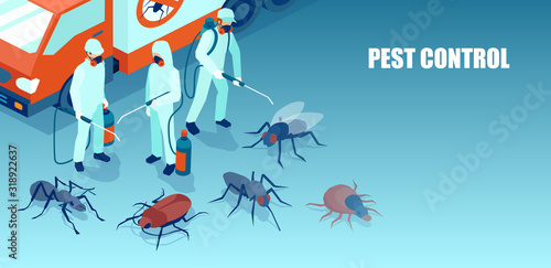 pest control professional team exterminating insects