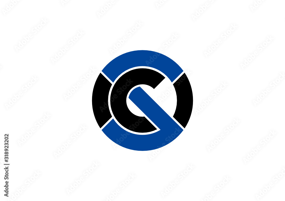 Letter SC circle simple logo design vector Letter SC circle simple logo design vector