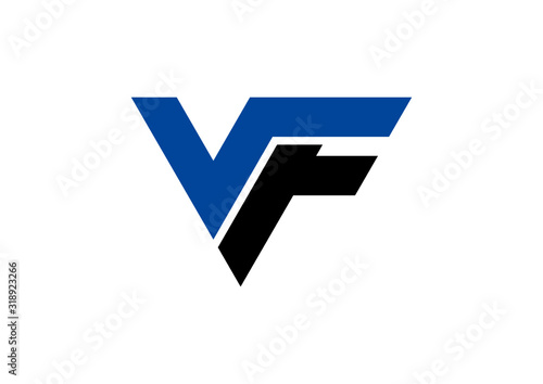 Letter VF triangle simple logo design vector