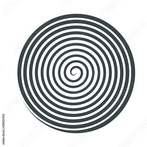 Flat style line spiral shape silhouette. Vector illustration image. Isolated on white background. Vortex swirl logo symbol sign.