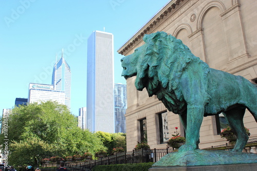 Skulptur: Löwe in Chicago