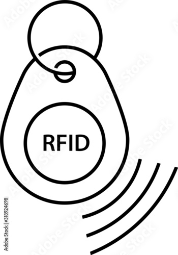 rfid key tag icon, (Radio-frequency identification) 