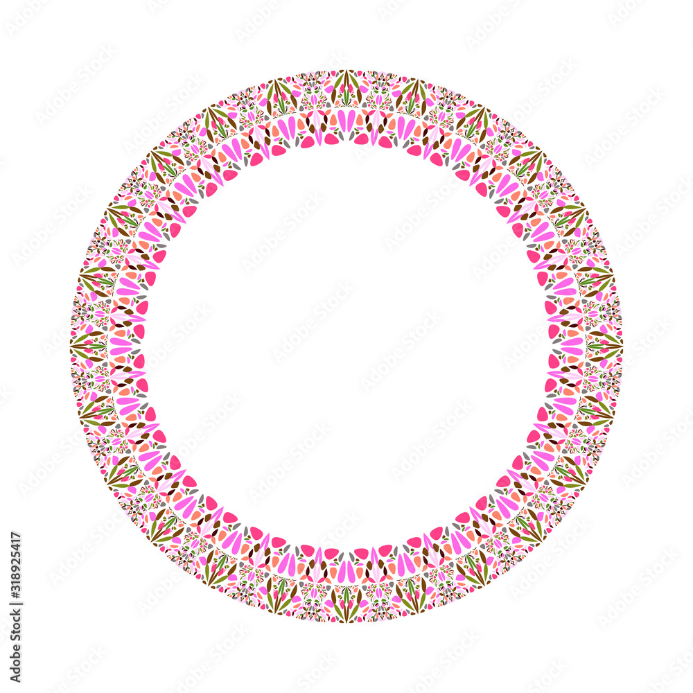 Abstract geometrical floral circular frame - round vector element from curved shapes Abstract geometrical floral circular frame - round vector element from curved shapes
