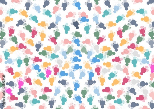  Seamless pattern with watercolor splashing ink colors