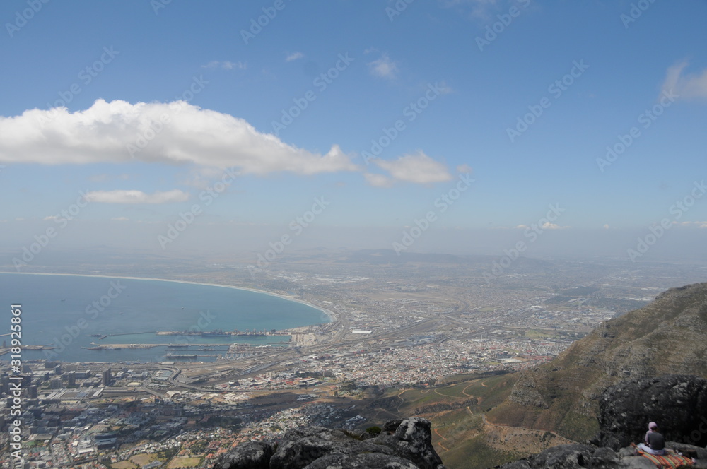 view of the ocean and mountains cape town