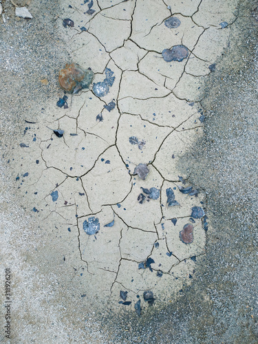 Surface of a grungy dry cracking parched earth photo