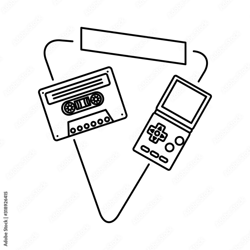 video game handle with cassette nineties style video game handle with cassette nineties style
