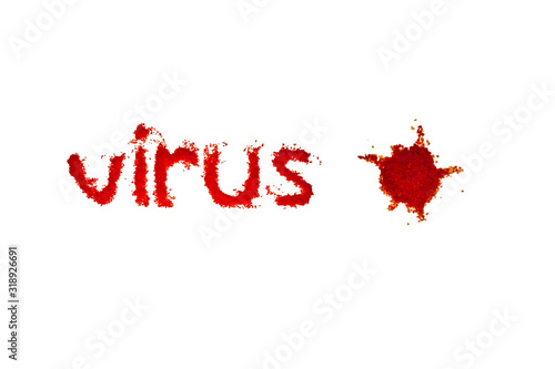 A red text "virus" on the white background.