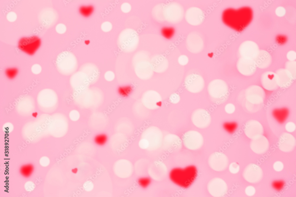 Abstract bokeh background. Defocused backdrop. Valentine day theme.
