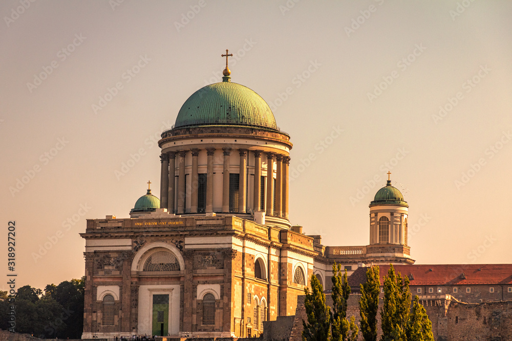 View of the Esztergom Basilica, Hungary, Europe.