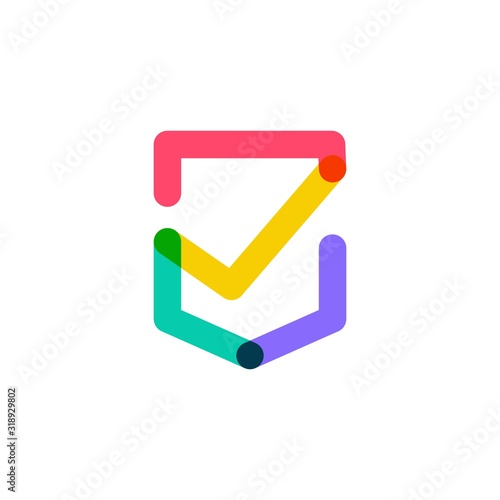 check shield logo vector icon illustration