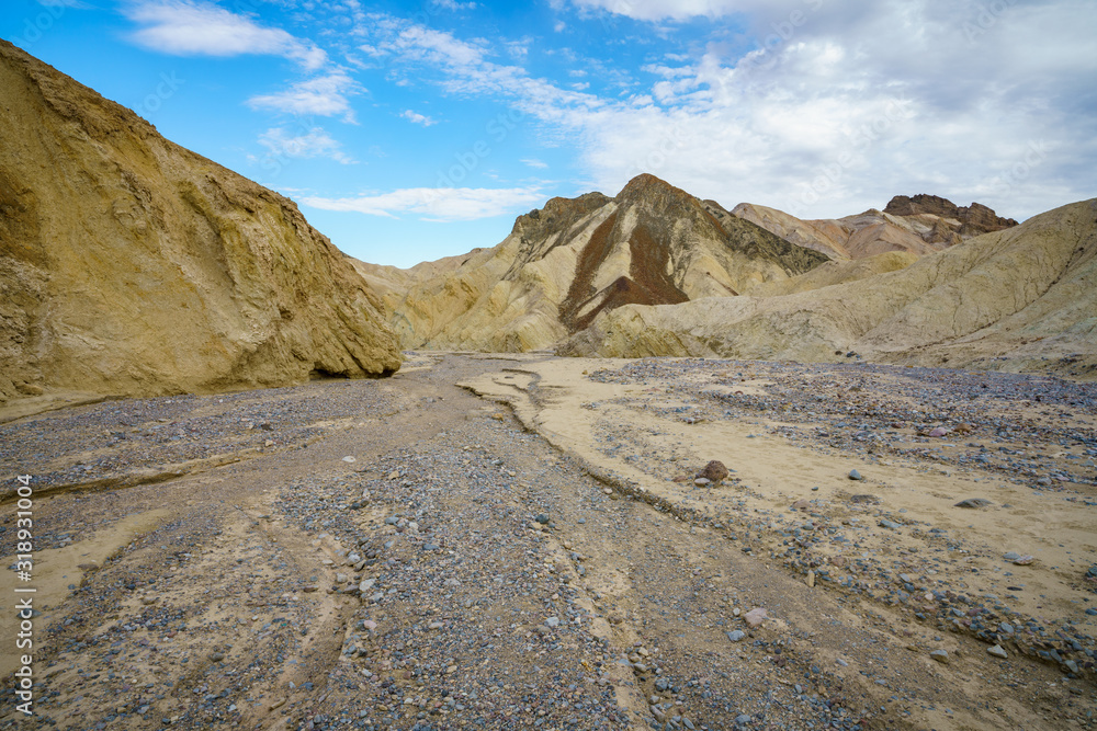 hikink the golden canyon - gower gulch circuit in death valley, california, usa