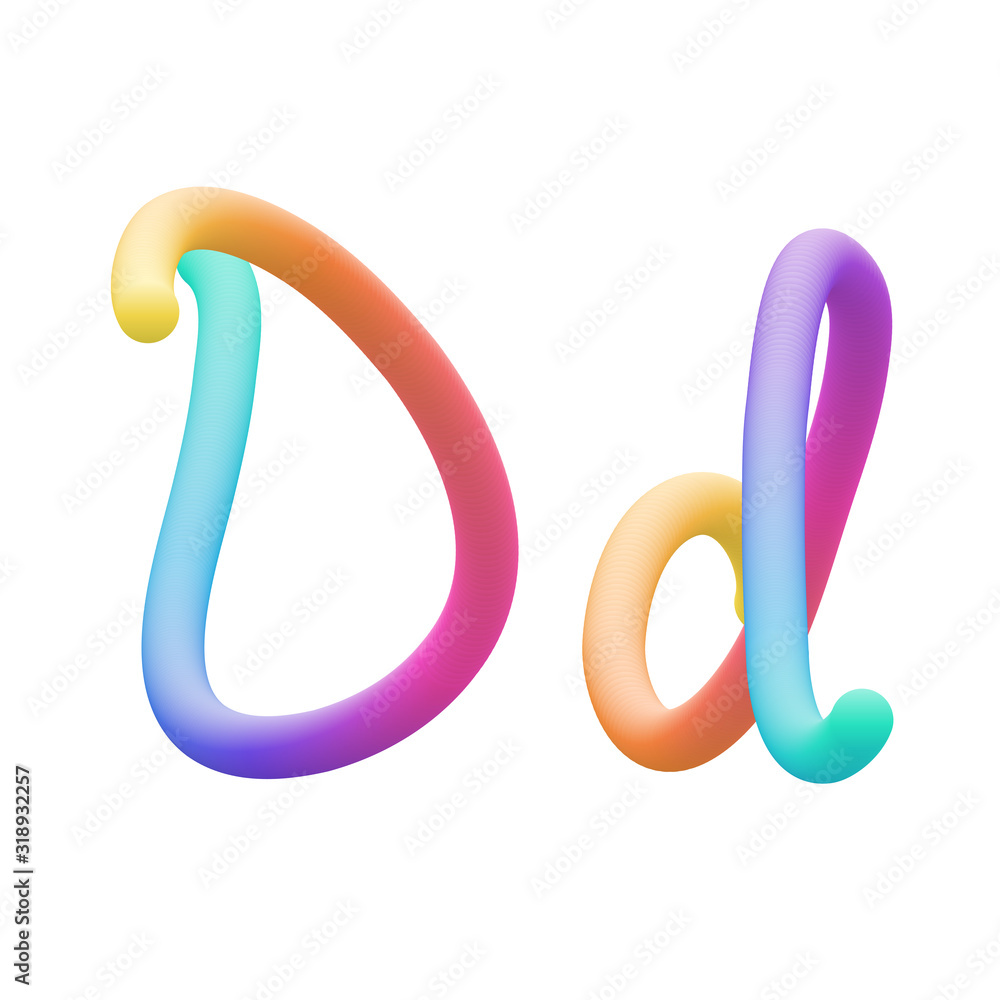 Colorful alphabet, letter D Colorful alphabet, letter D