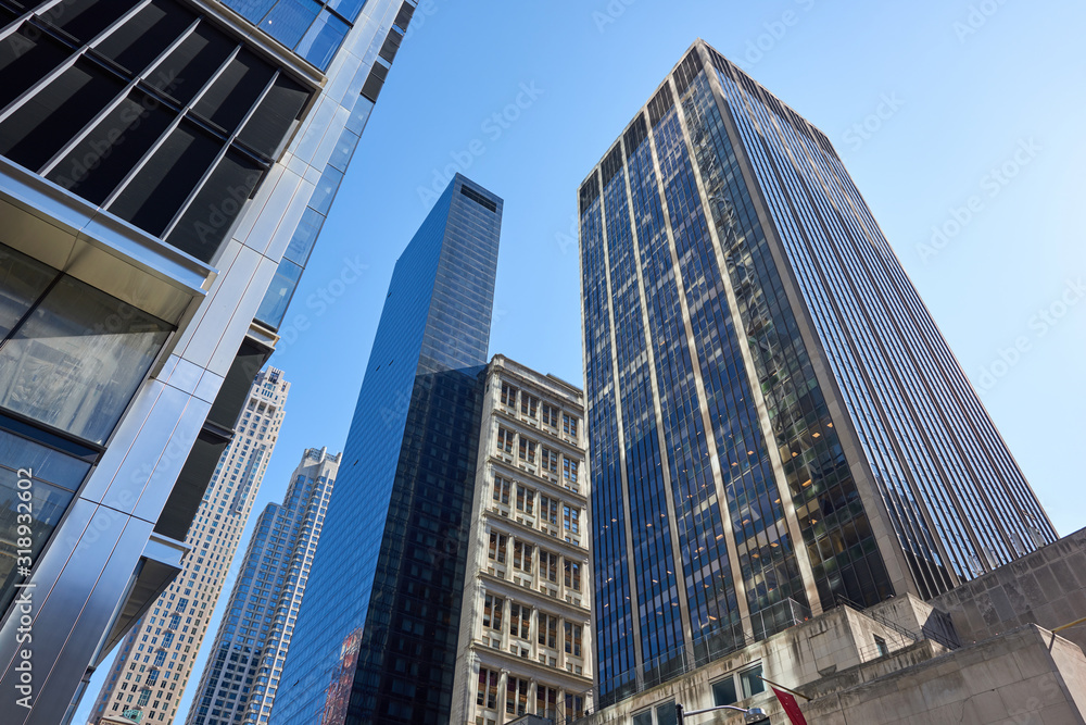 Shot of the cluster of high and modern buildings in New York