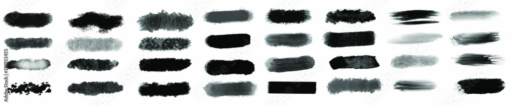 Black grunge stroke brush set for your design, vector. (32 brush) Black grunge stroke brush set for your design, vector. (32 brush)