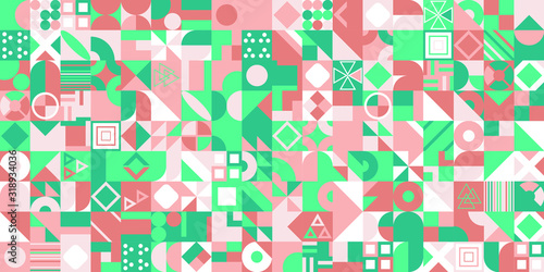 Decorative ornament of geometric shapes. Colorful geometric pattern background