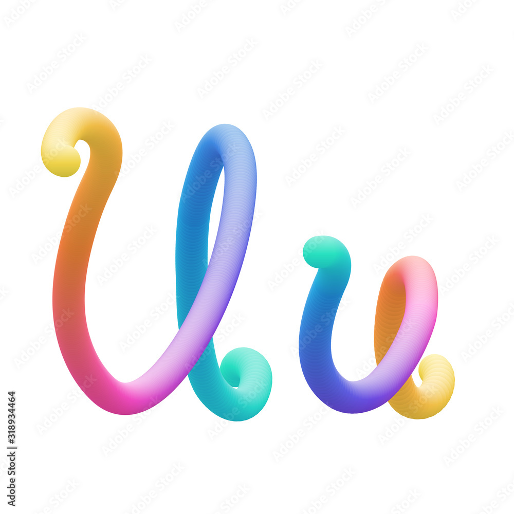 Colorful alphabet, letter U Colorful alphabet, letter U