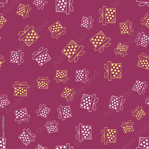 Gift boxes and parcels. Seamless vector pattern. Colorful background texture © Renat