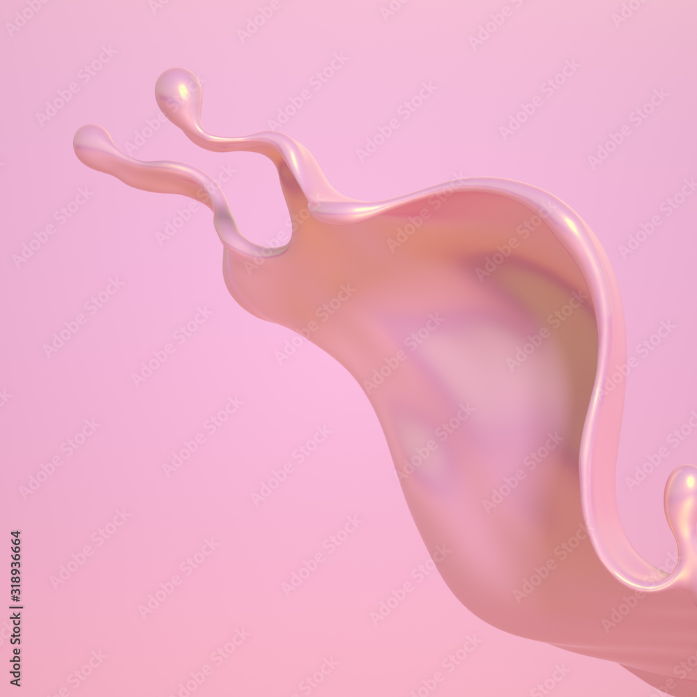 Fototapeta premium Splash fluid. 3d illustration, 3d rendering.