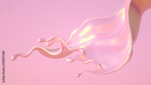 Splash fluid. 3d illustration, 3d rendering.