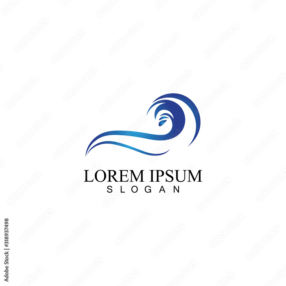 Fototapeta premium Water wave icon vector