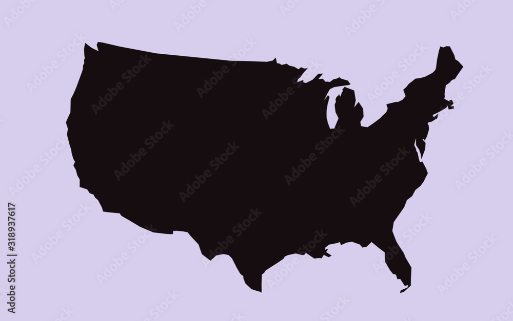  USA United States of America colorful vector map silhouette