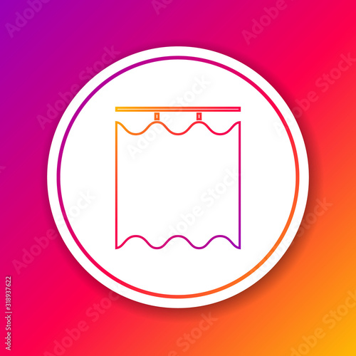 Color line Curtains icon isolated on color background. Circle white button. Vector Illustration