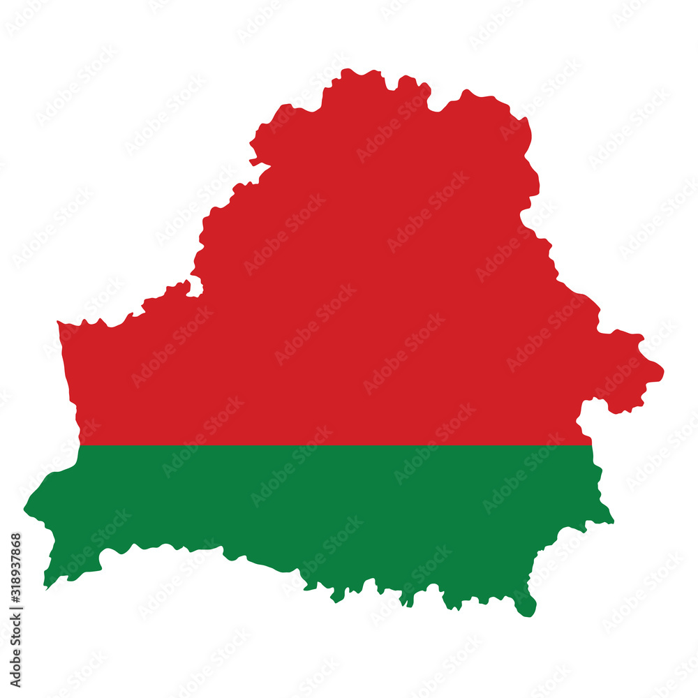 Fototapeta premium Vector political map of Belarus with flag isolated on white background