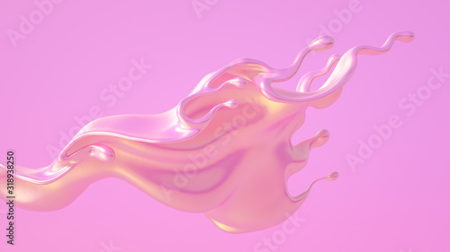 Splash fluid. 3d illustration, 3d rendering.