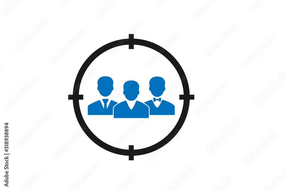 Targeted customer or audience icon vector Targeted customer or audience icon vector