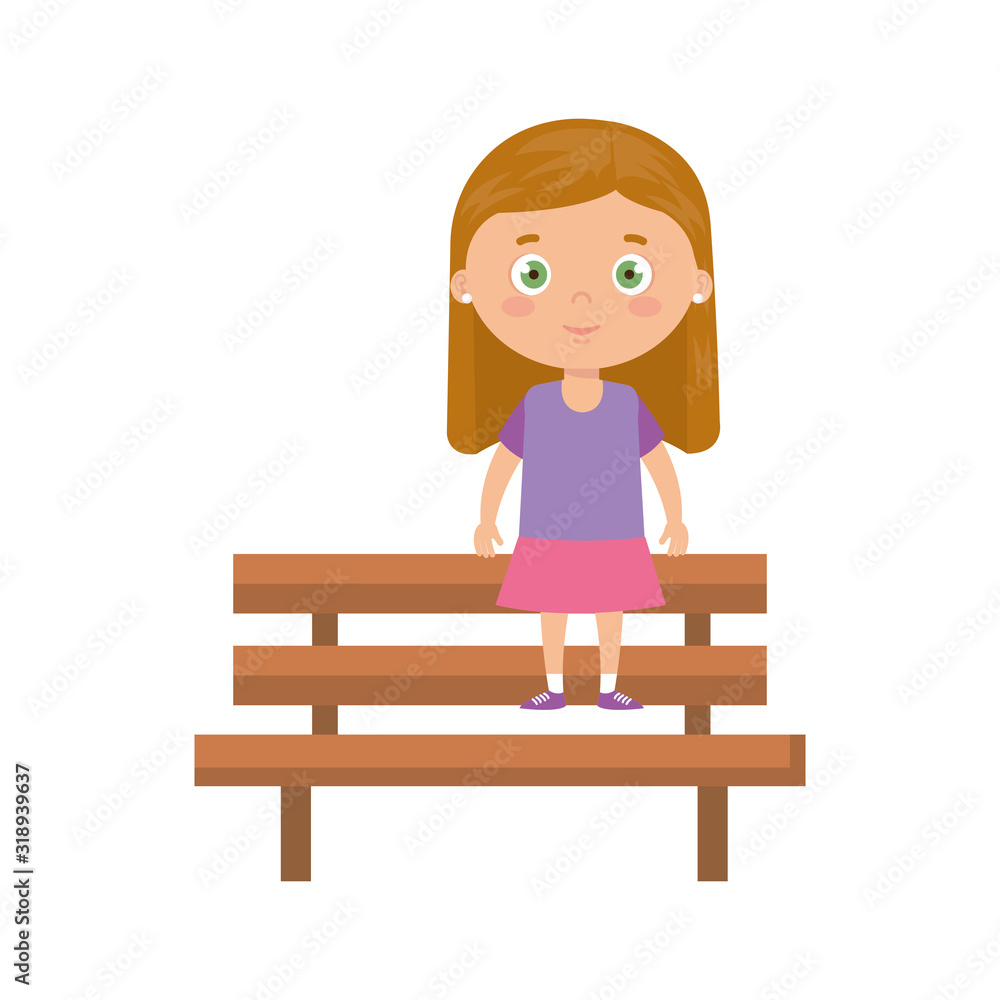 cute little girl in wooden chair isolated icon cute little girl in wooden chair isolated icon