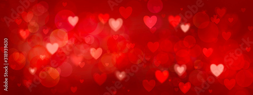red colored romantic heart shaped background for valentines day