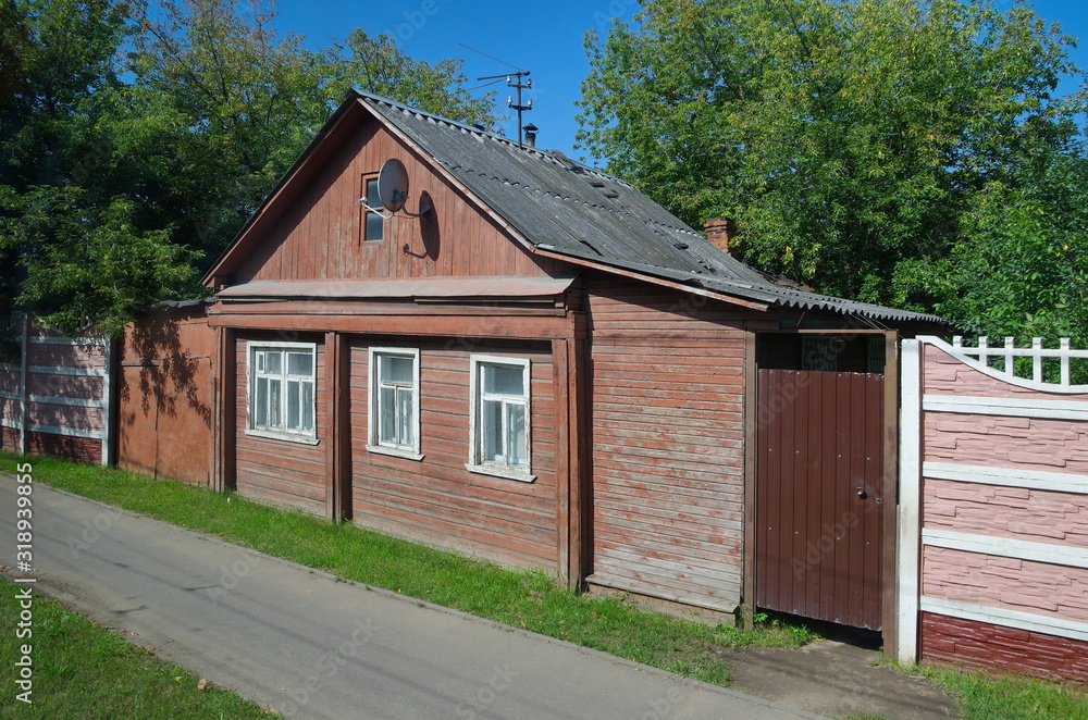 Wooden house in the city of Ivanovo, Russia Wooden house in the city of Ivanovo, Russia