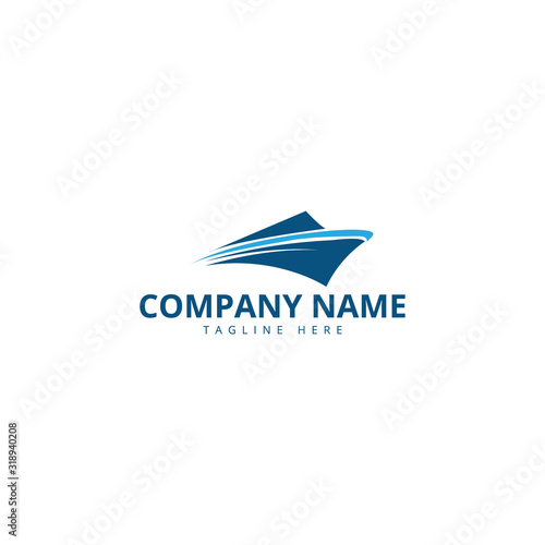 sail boat logo template, design concept vector. Ship Logo.