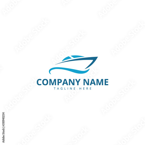 sail boat logo template, design concept vector. Ship Logo.