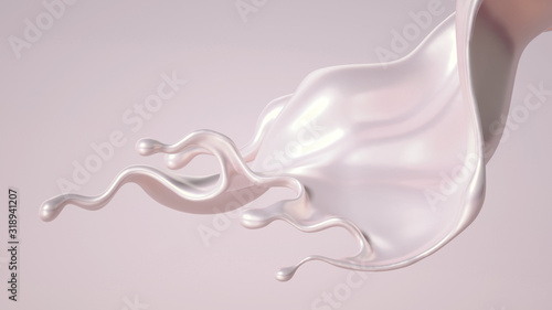 Splash fluid. 3d illustration, 3d rendering.