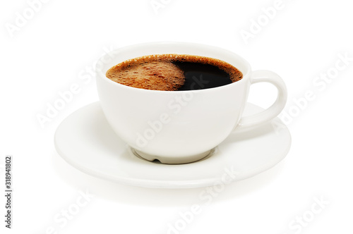 Coffee cup and saucer isolated on white background. With clipping path
