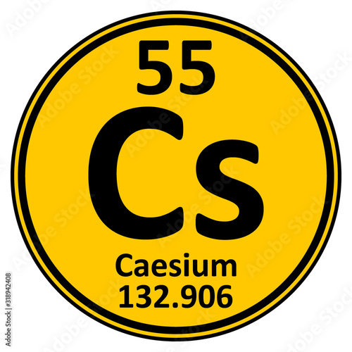Periodic table element caesium icon.