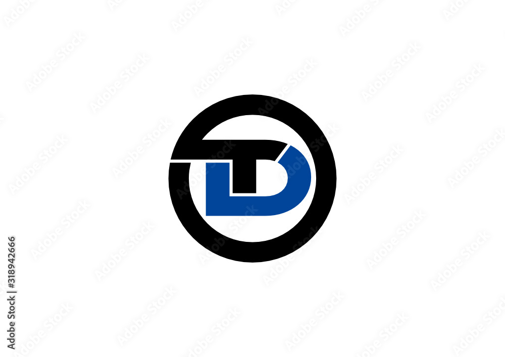 Letter DT circle simple logo design vector Stock Vector | Adobe Stock