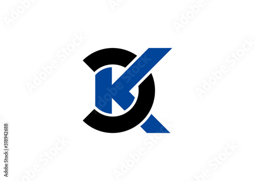 Letter KC simple logo design vector