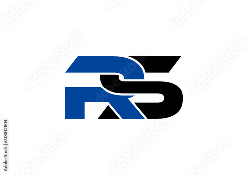 Letter RS simple logo design vector