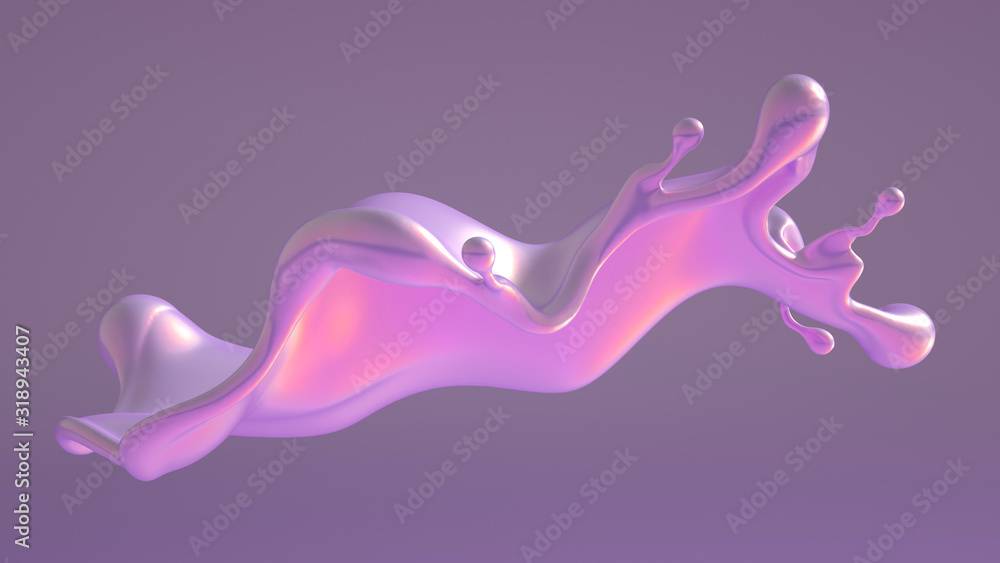 Fototapeta premium Splash fluid. 3d illustration, 3d rendering.